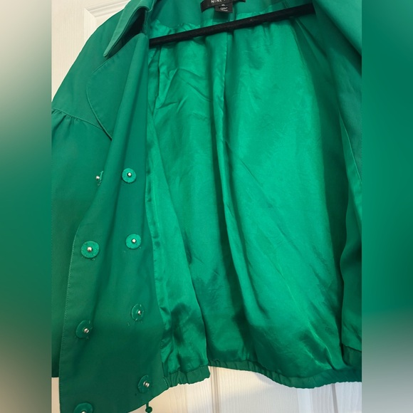 Nine West Crop Trench Kelly Green XL - Picture 3 of 6